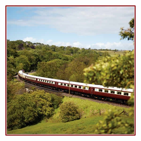 The` Northern Belle travels through Beautiful Countryside