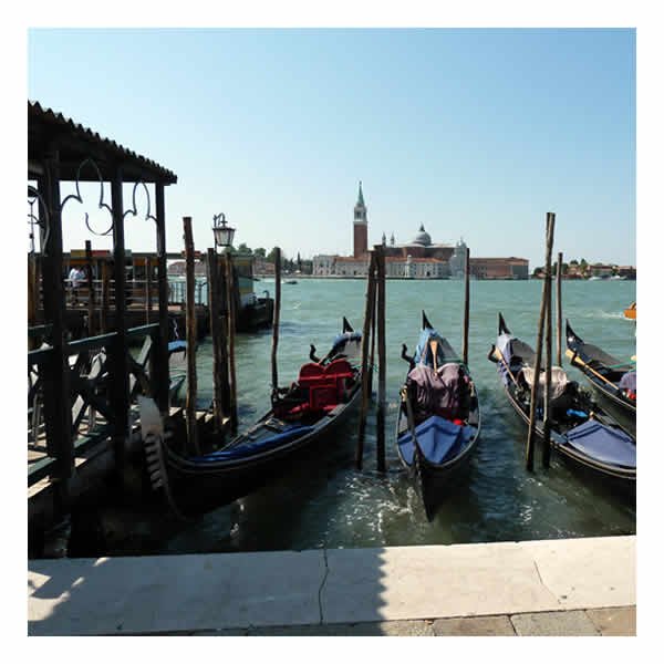 Venice Lagoon and gondolas