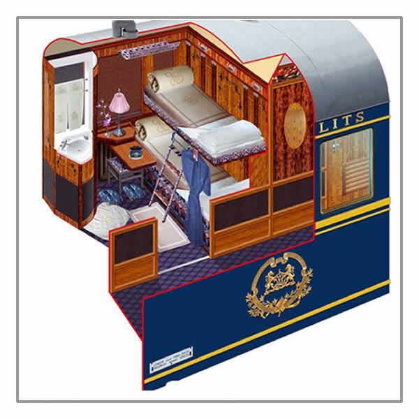 In image] The design of the Orient Express' cabins - English